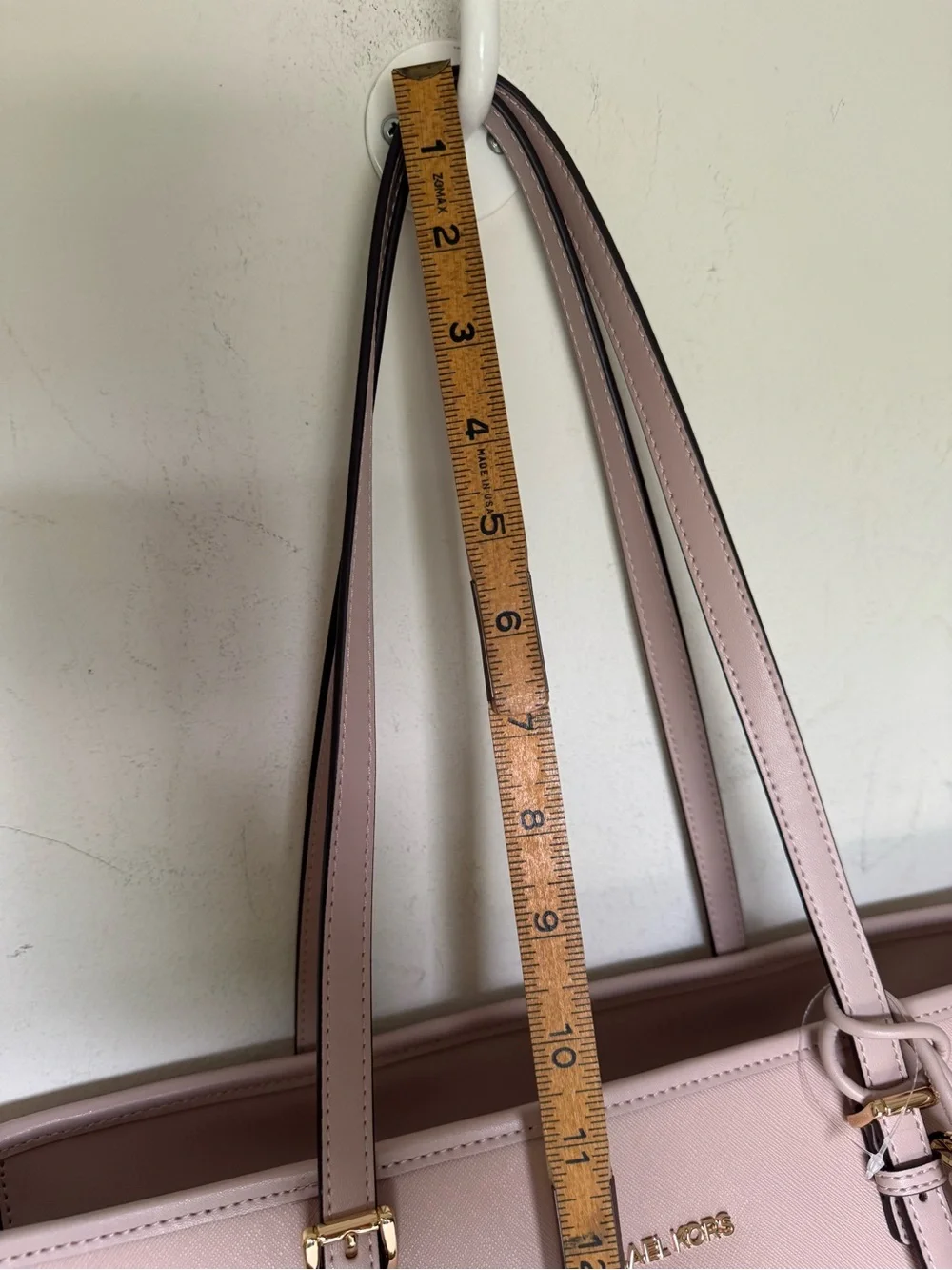 Michael Michael Kors Jet Set Soft Pink Saffiano Leather Zip Top Tote